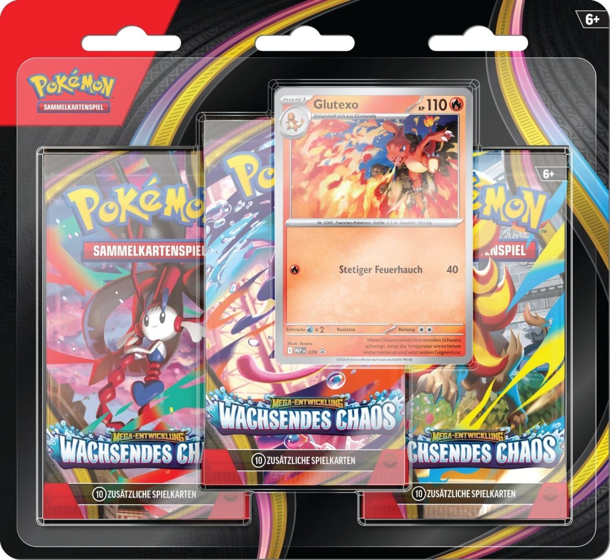 Pokémon 3er Blister – Mega-Entwicklung: Wachsendes Chaos (Deutsch) - PokeLumina