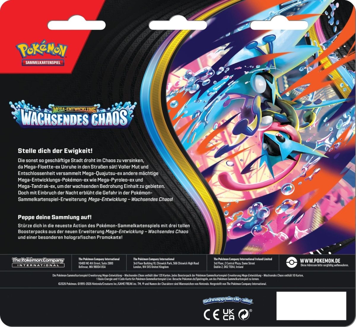 Pokémon 3er Blister – Mega-Entwicklung: Wachsendes Chaos (Deutsch) - PokeLumina