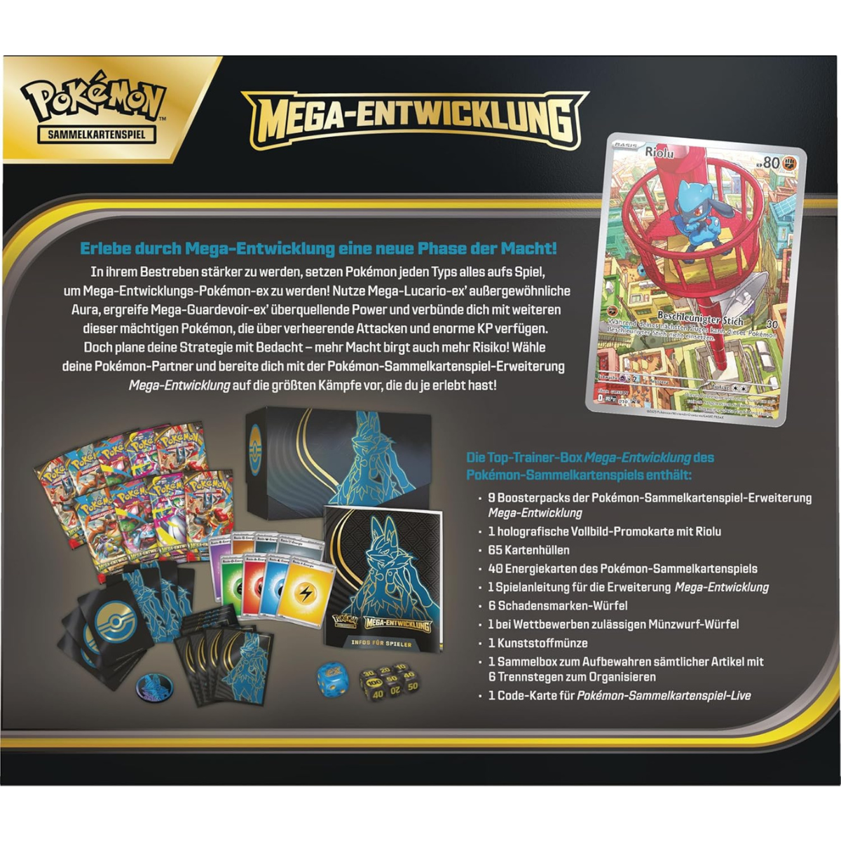 Pokémon Mega Entwicklung – Top-Trainer-Box Lucario (Deutsch)