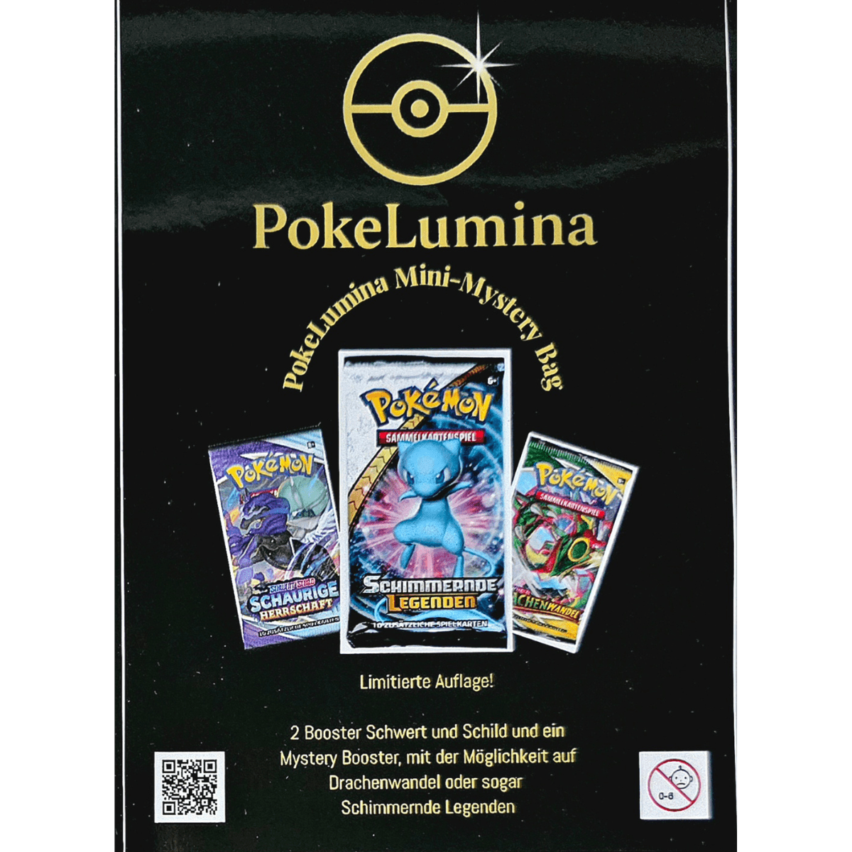 Pokémon Mystery Bag – 3 Booster Packs (Limitiert auf 50 Stück) – Chance auf Drachenwandel & Schimmernde Legenden - PokeLumina